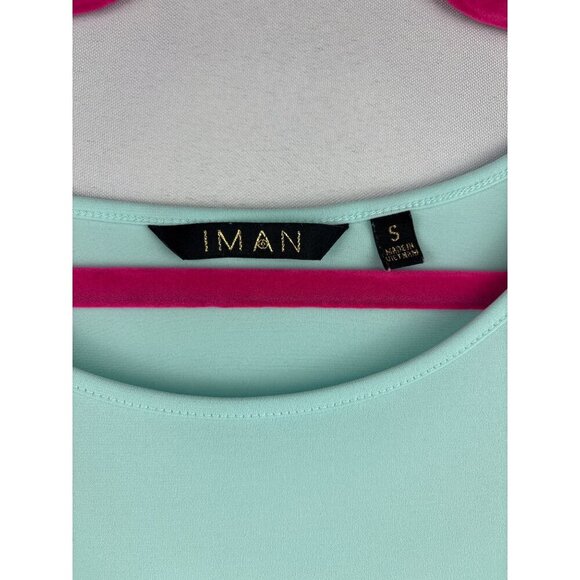 IMAN Womens Sleeveless Mint Tank Top S Polyester/Spandex Stretchy - Picture 3 of 4